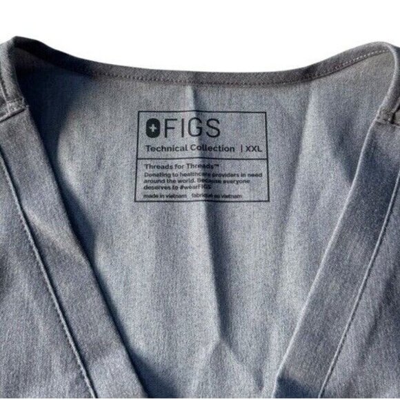 Figs Womens Sz XXL Catarina Technical Collection Scrub Top Graphite Gray - Picture 5 of 8